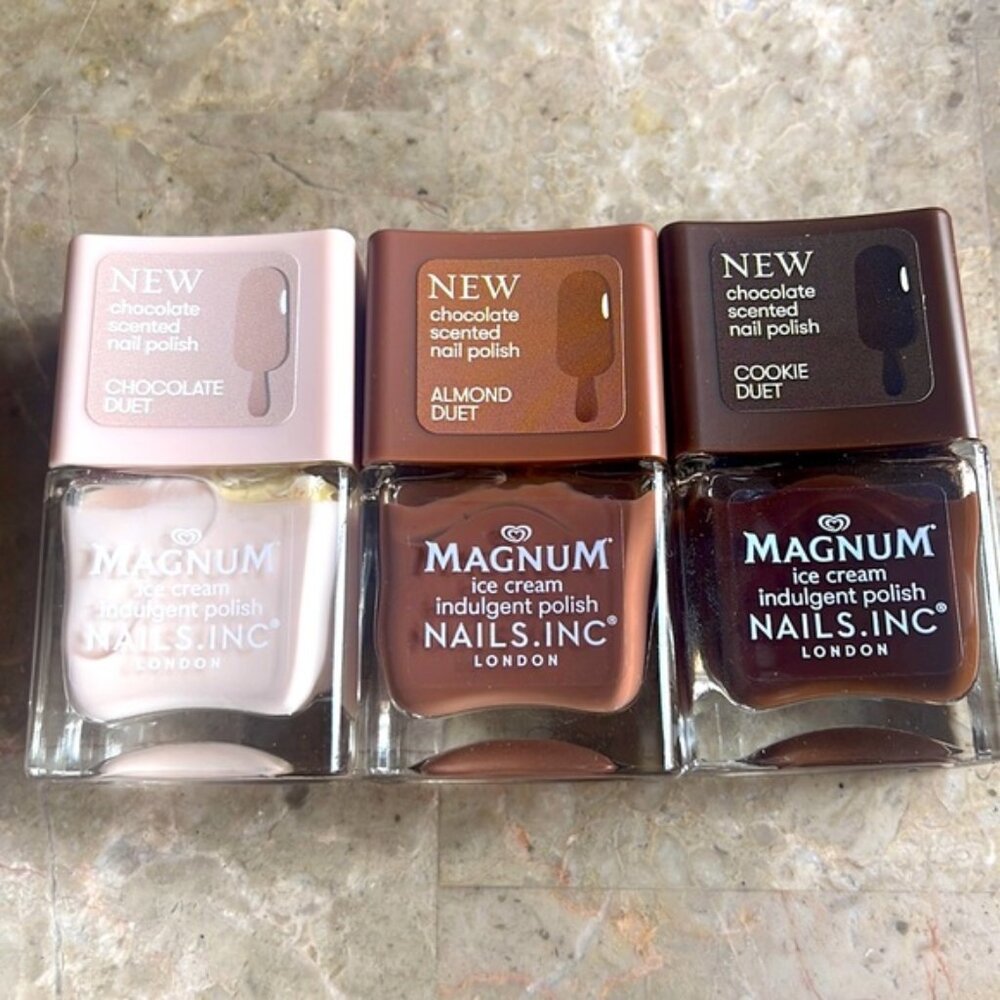 Trio of limited-edition chocolate-scented nail polishes
